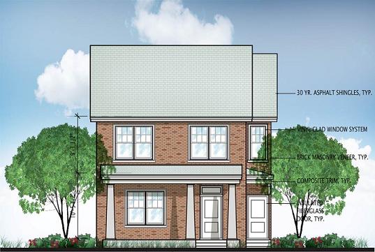 Rendering of Building Type Duplex 2 two -bedroom units Rendering of Building Type Duplex 2 two -bedroom units Dove St
