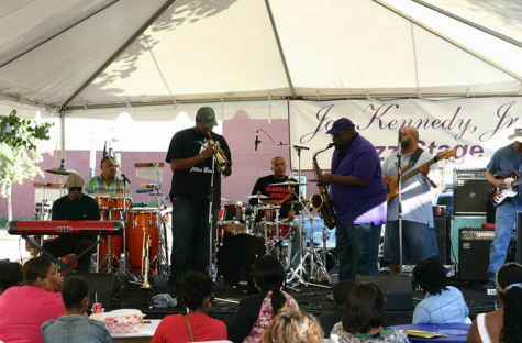 The smooth sounds of QuintEssential Jazz filled Clay Street as they  performed on the Joe Kennedy Jr. Jazz Stage 