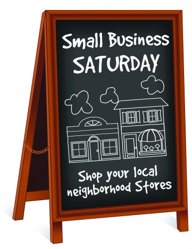 Small Business Saturday sidewalk chalk board sign, <a href=